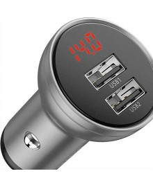 Автомобильное зарядное устройство Baseus Digital Display Dual USB 4.8 A Car Charger 24W 