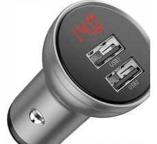 Автомобильное зарядное устройство Baseus Digital Display Dual USB 4.8 A Car Charger 24W 
