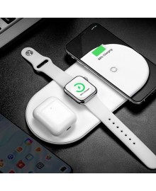 Беспроводное зарядное устройство Baseus Smart 3in1 Wireless Charger For iPhone+AppleWatch+AirPods（18W MAX）Белый